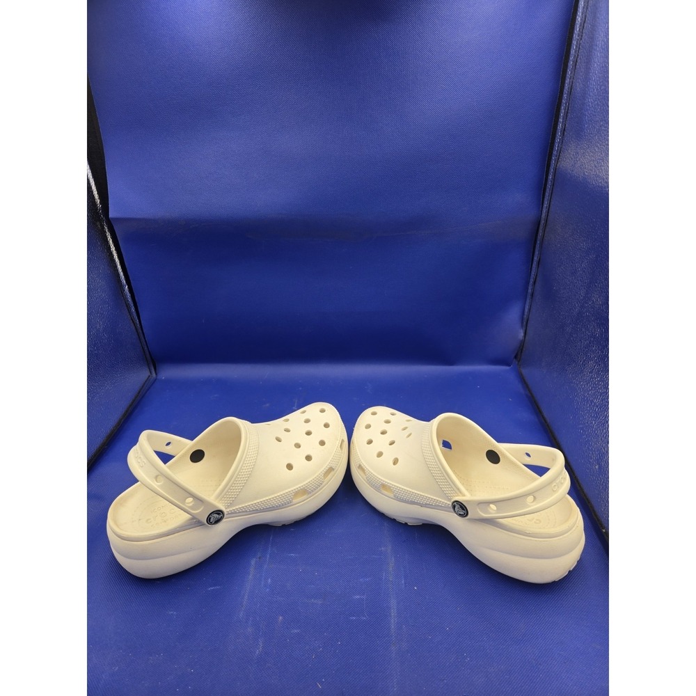 Crocs Women's Classic Platform Clog White Size 8 206750 Slip On Comfort Sandals